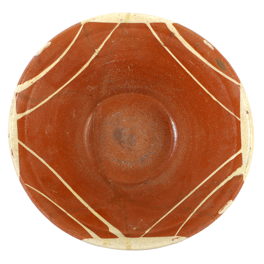 Antique Hand Thrown and Glazed Pennsylvania Redware Bowl