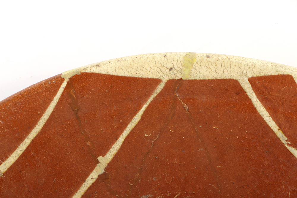 Antique Hand Thrown and Glazed Pennsylvania Redware Bowl