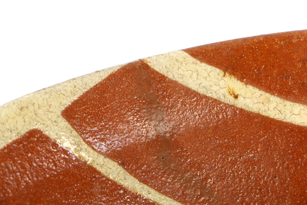 Antique Hand Thrown and Glazed Pennsylvania Redware Bowl