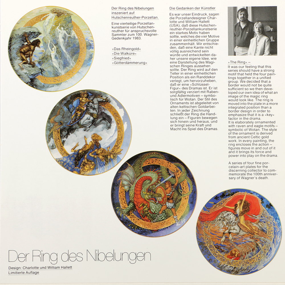 Vintage Hutschenreuther German Fine Porcelain Plate "Die Walküre" from the Series "Der Ring des Nibelungen"