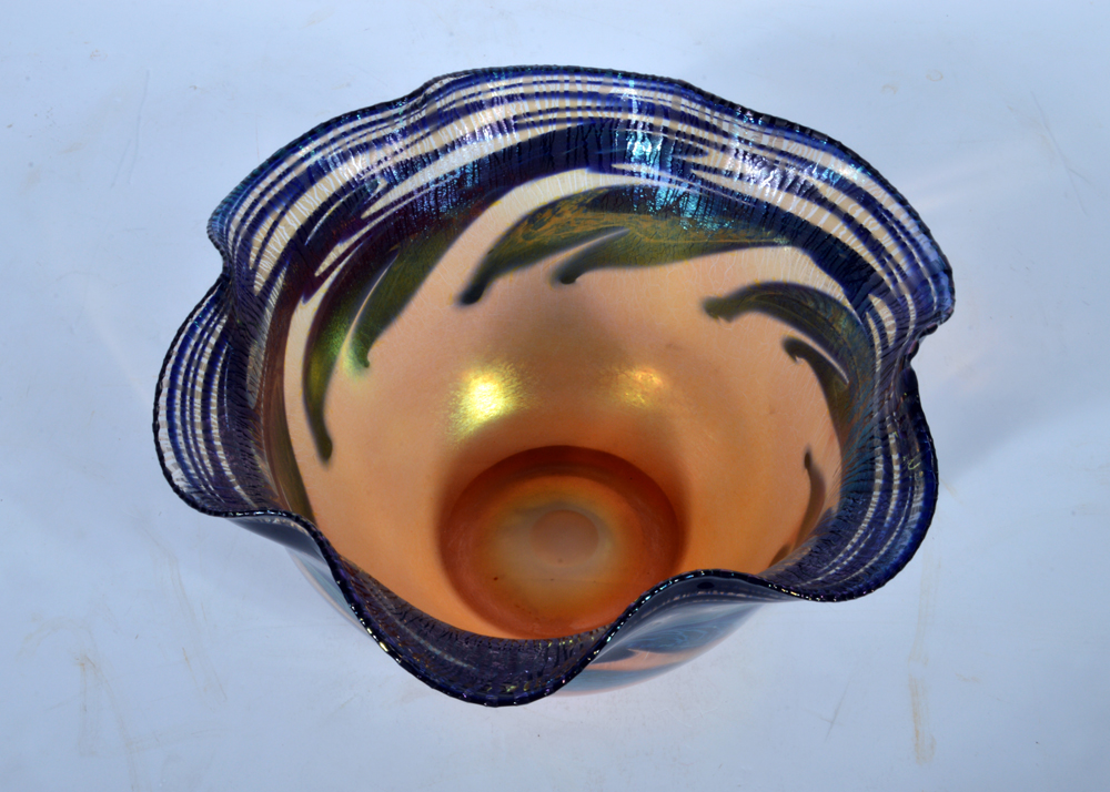Charles Lotton Art Glass Bowl "Sunset"