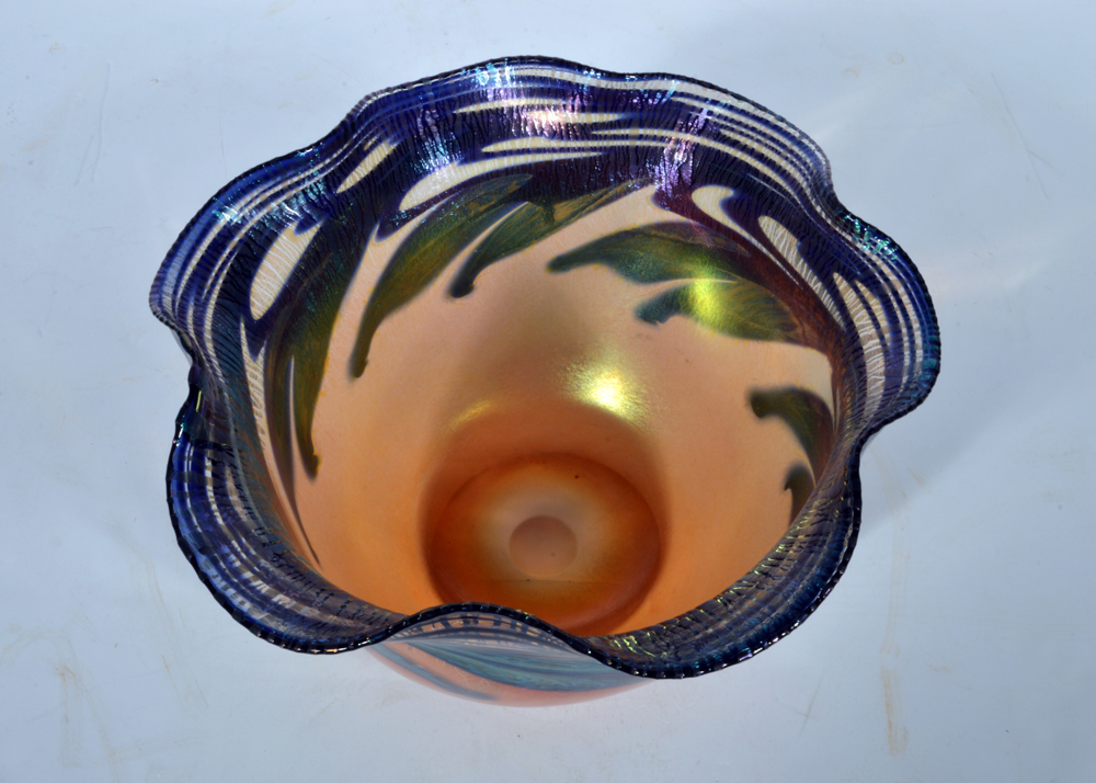 Charles Lotton Art Glass Bowl "Sunset"