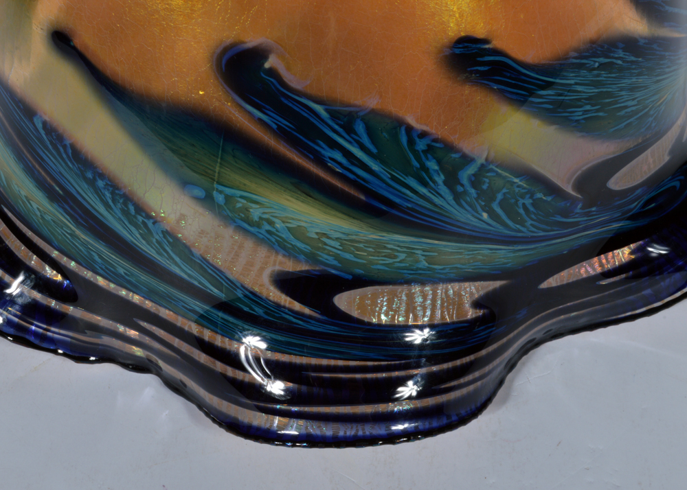 Charles Lotton Art Glass Bowl "Sunset"