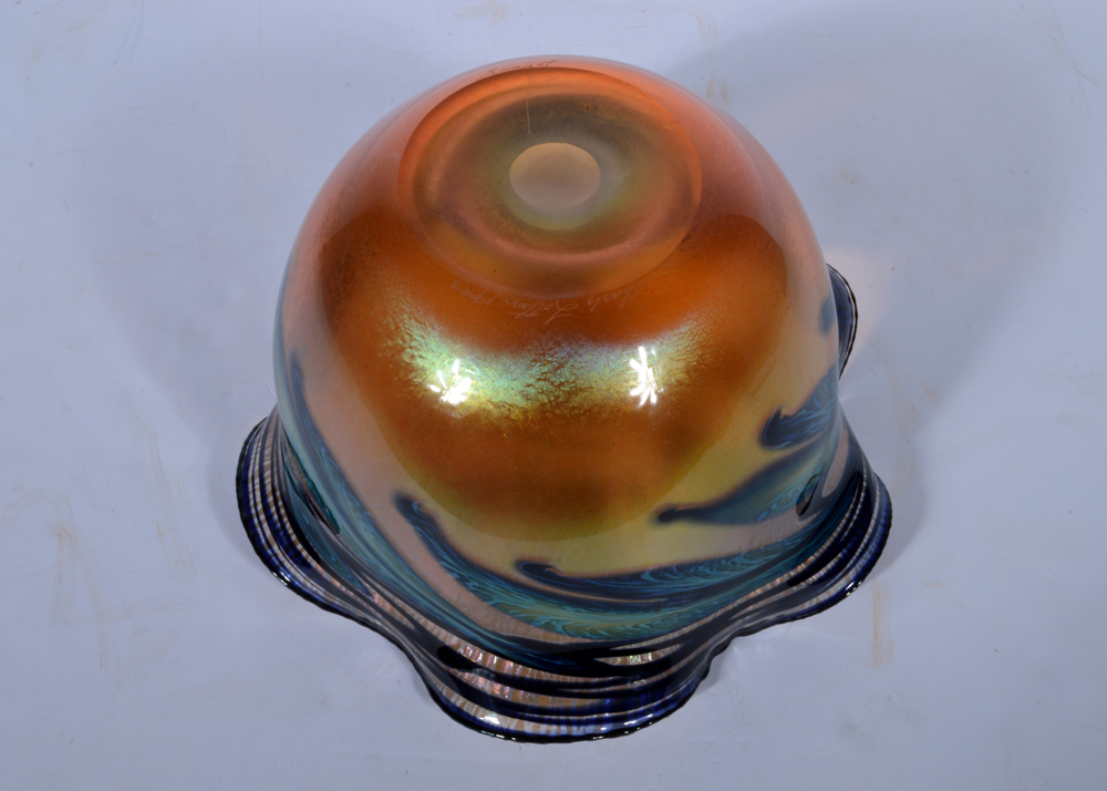 Charles Lotton Art Glass Bowl "Sunset"