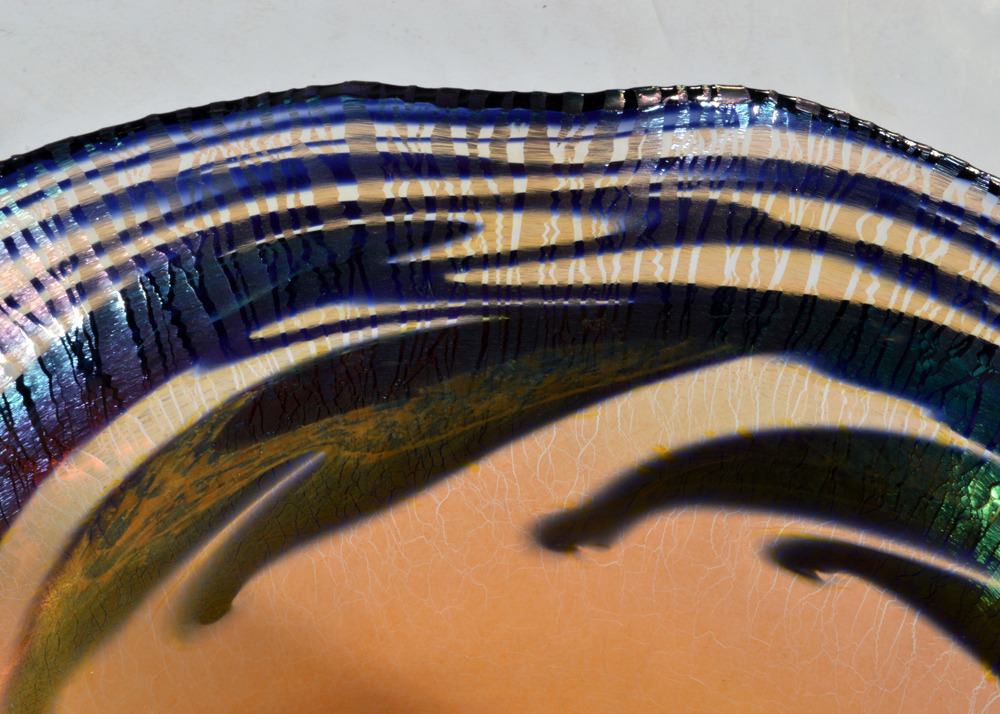 Charles Lotton Art Glass Bowl "Sunset"