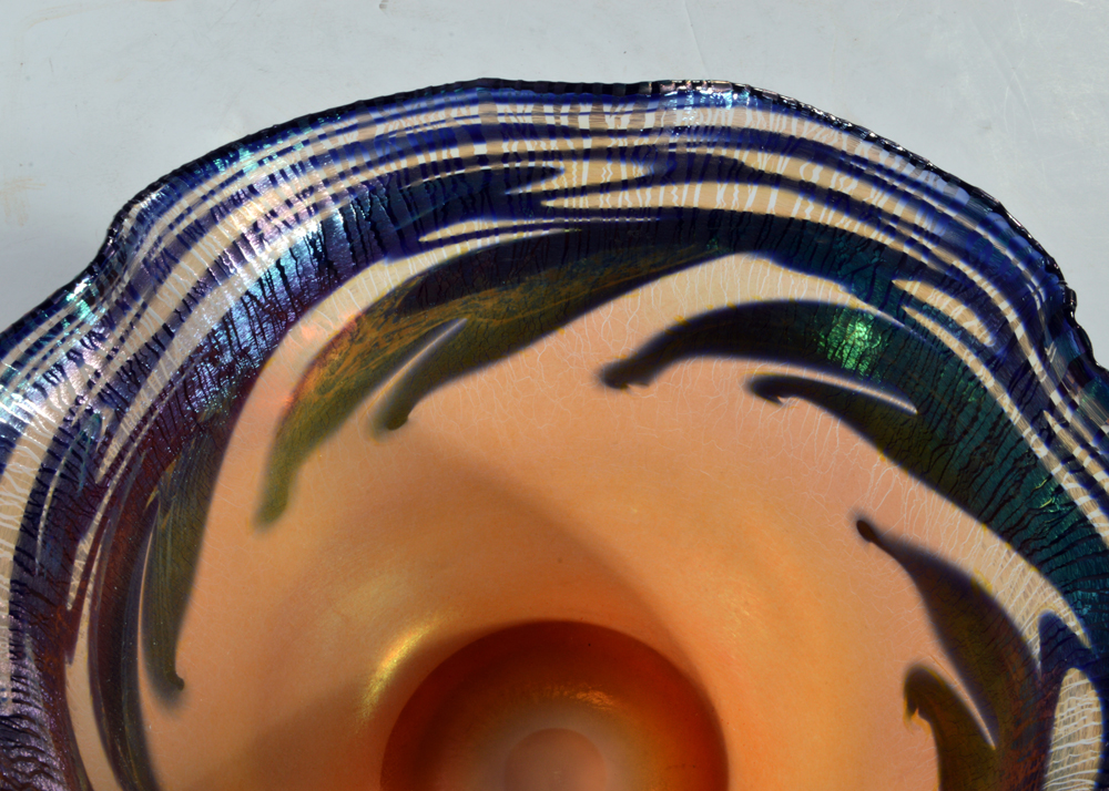 Charles Lotton Art Glass Bowl "Sunset"
