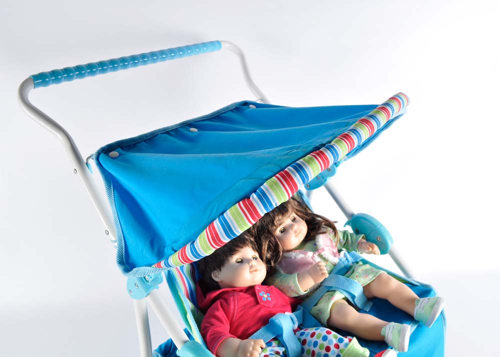 American Girl Bitty Baby Twins with Double Stroller and Accessories