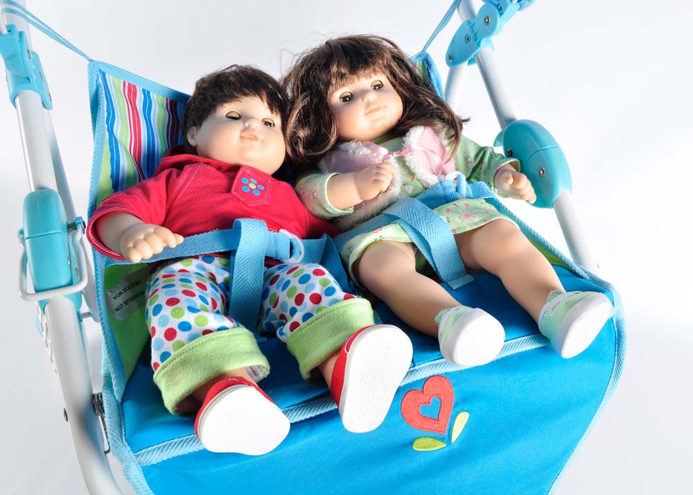 American Girl Bitty Baby Twins with Double Stroller and Accessories