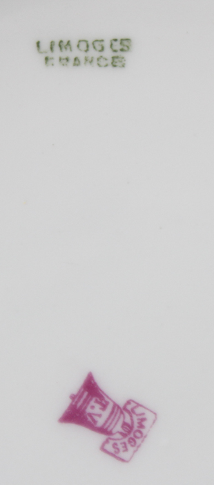 Vintage Limoges Green and Gold-Rimmed China