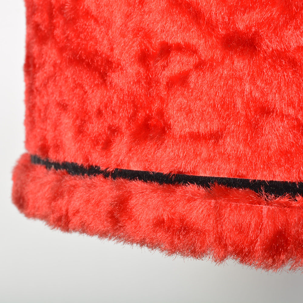 Table Lamp With Plush Red Shade