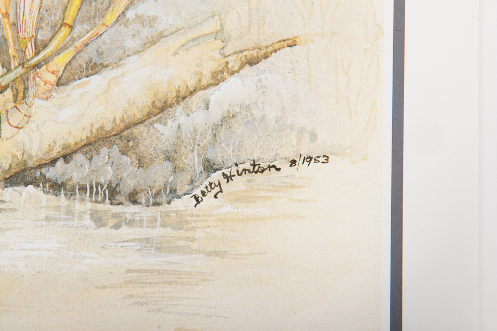 Six Floral Offset Lithograph Prints by Betty Hinton