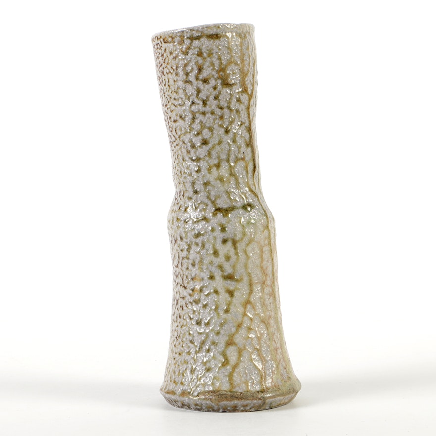 Karen Karnes Hand-Thrown Stoneware Salt Glazed Vase