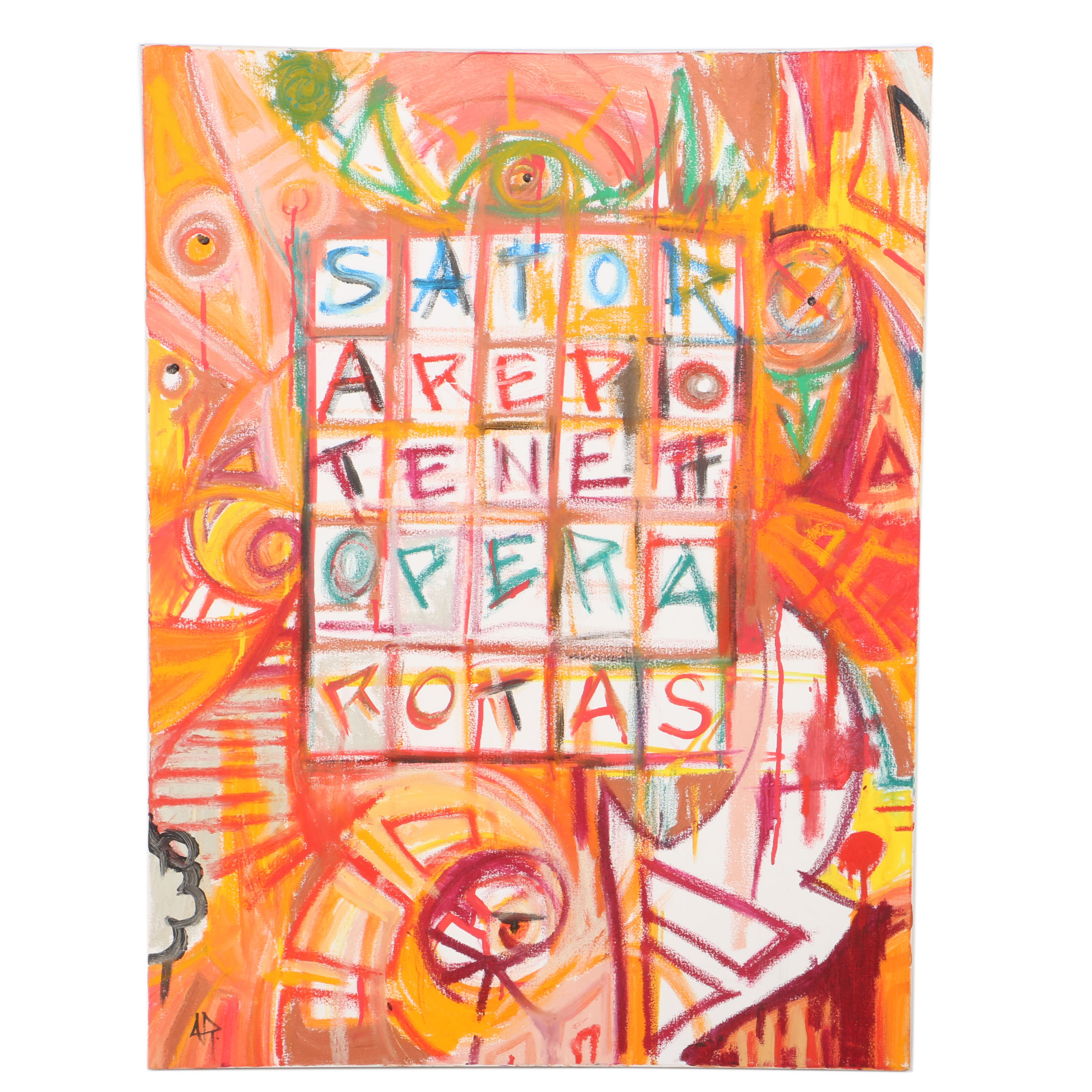 Oil on Canvas of a Sator Square