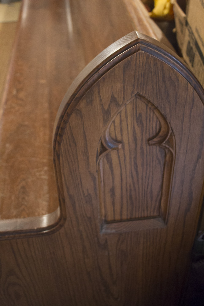 Vintage Oak Church Pew