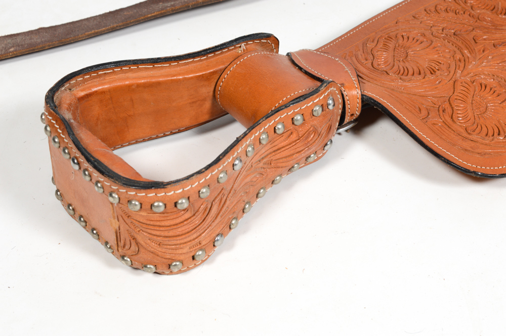 Hand Tooled Leather and Silver Plate Horse Saddle