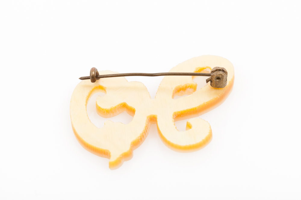 Antique Mother of Pearl Brooch and Pair of Cultured Pearl Stud Earrings