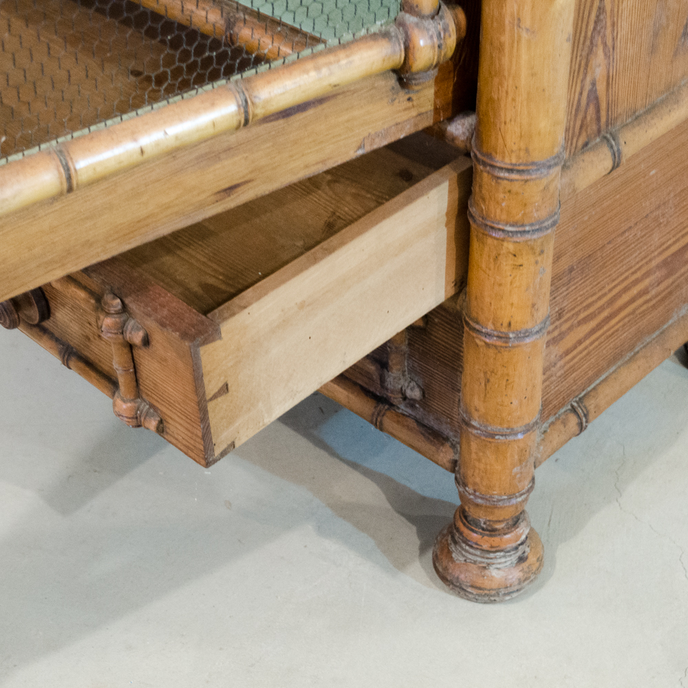 Late 19th Century Aesthetic Movement Faux Bamboo Display Cabinet