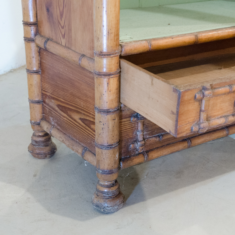 Late 19th Century Aesthetic Movement Faux Bamboo Display Cabinet