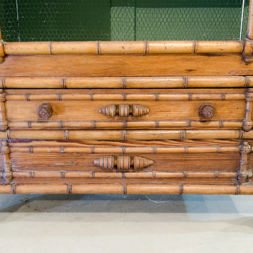 Late 19th Century Aesthetic Movement Faux Bamboo Display Cabinet
