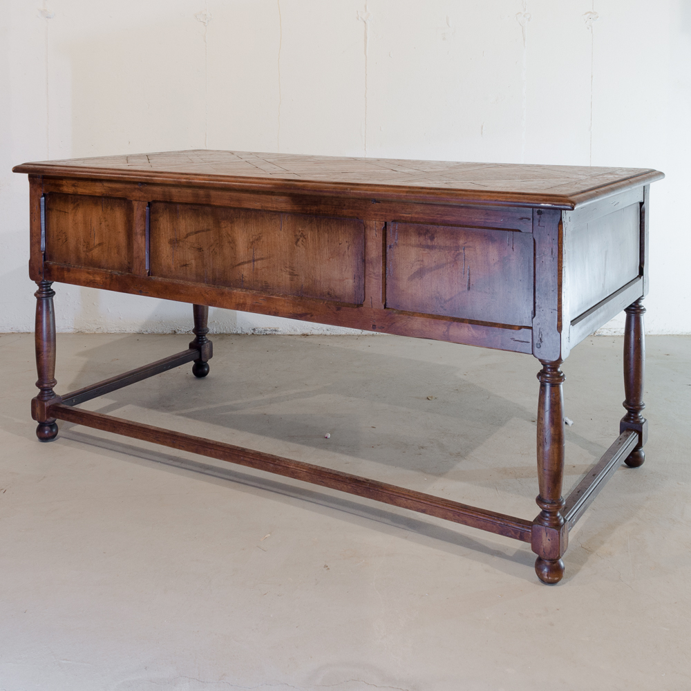 Hickory White Parquetry Top Desk