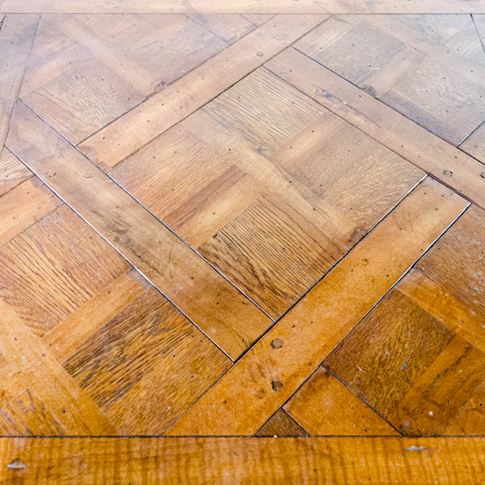 Hickory White Parquetry Top Desk