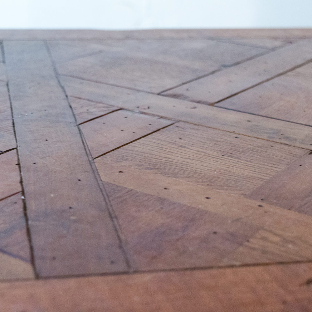 Hickory White Parquetry Top Desk