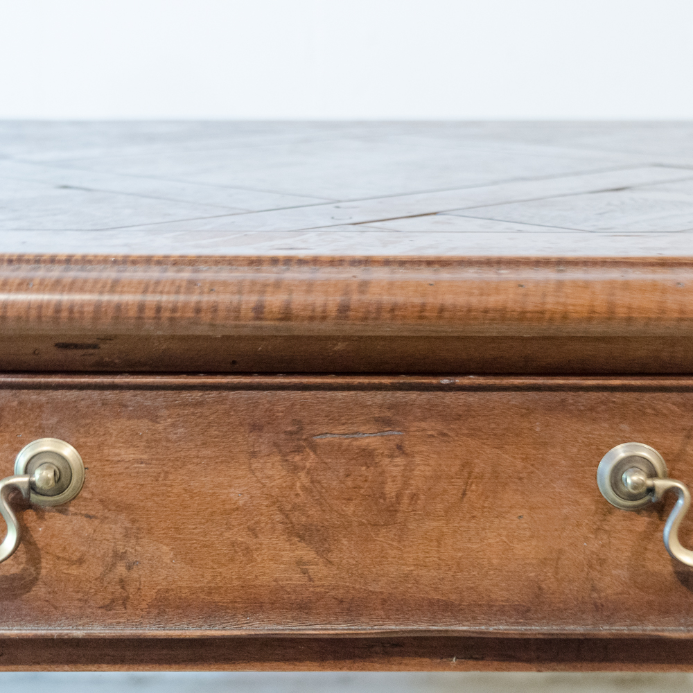 Hickory White Parquetry Top Desk