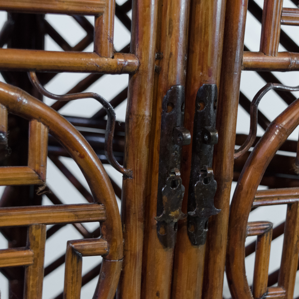 Chinese Style Faux Bamboo Corner Cabinet