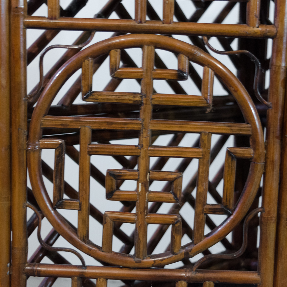 Chinese Style Faux Bamboo Corner Cabinet