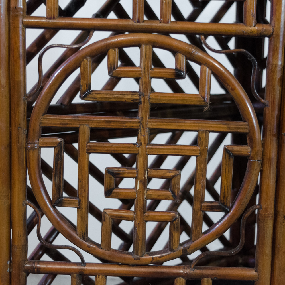 Chinese Style Faux Bamboo Corner Cabinet