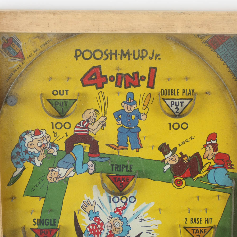 Circa 1930s Poosh-M-Up Jr. "4-in-1" Bagatelle Game
