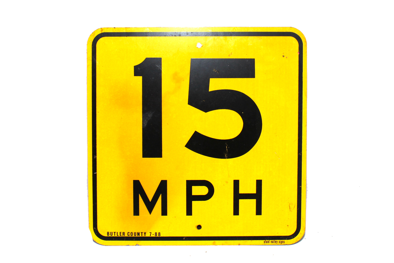 Reflective Steel "15 MPH" Road Sign