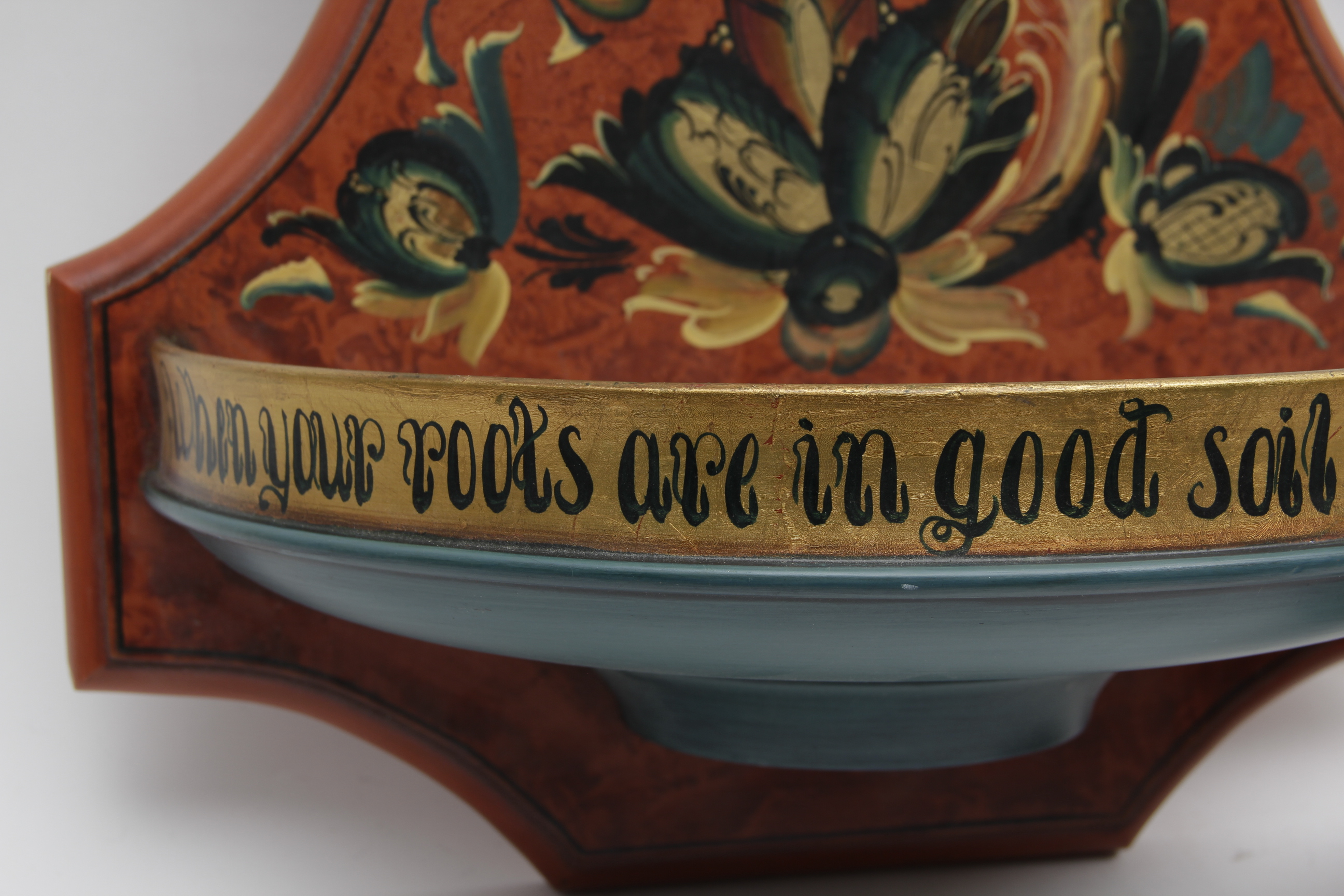 Norwegian Rosemaling Decorative Box and Wall Shelf