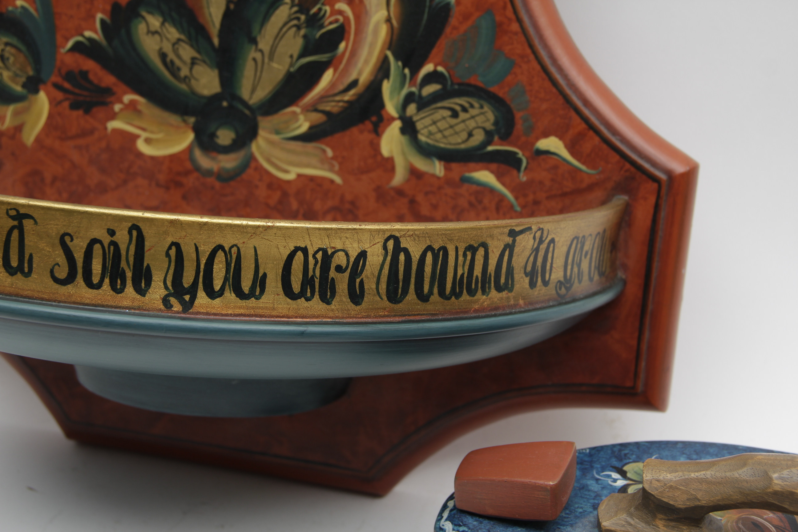 Norwegian Rosemaling Decorative Box and Wall Shelf