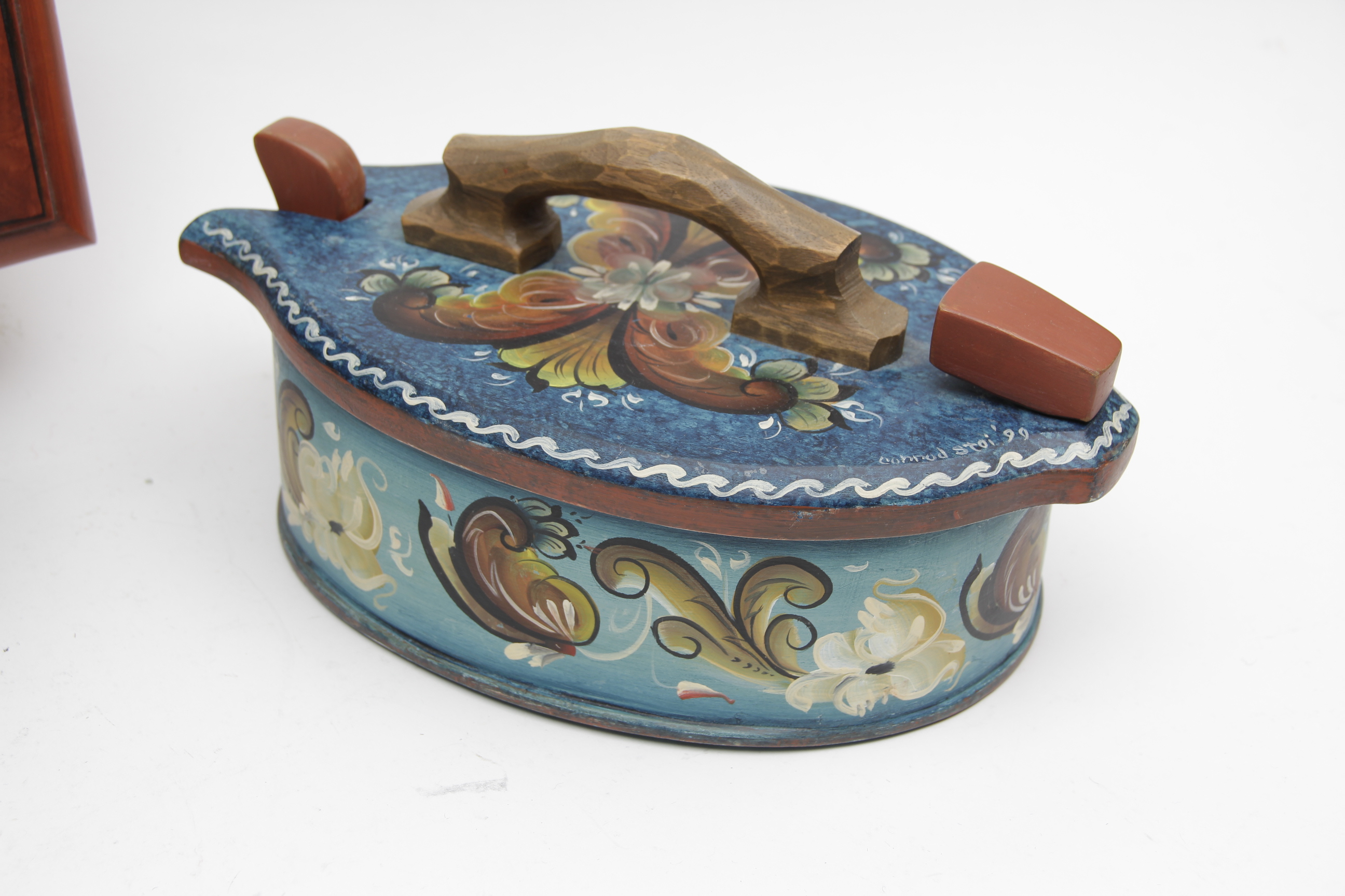 Norwegian Rosemaling Decorative Box and Wall Shelf