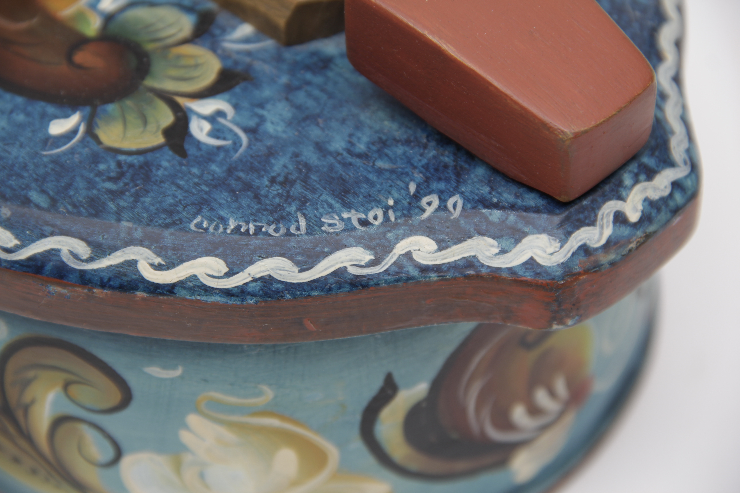 Norwegian Rosemaling Decorative Box and Wall Shelf
