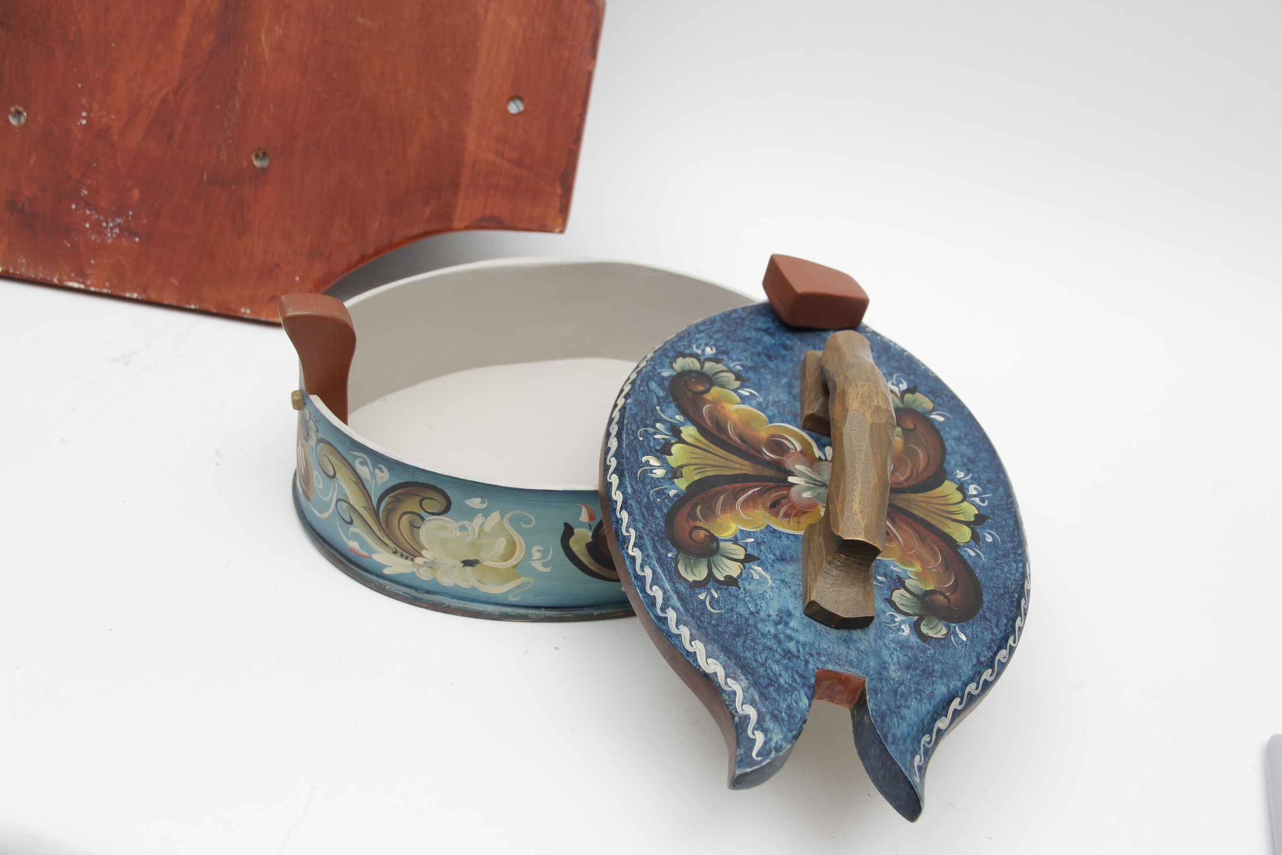 Norwegian Rosemaling Decorative Box and Wall Shelf