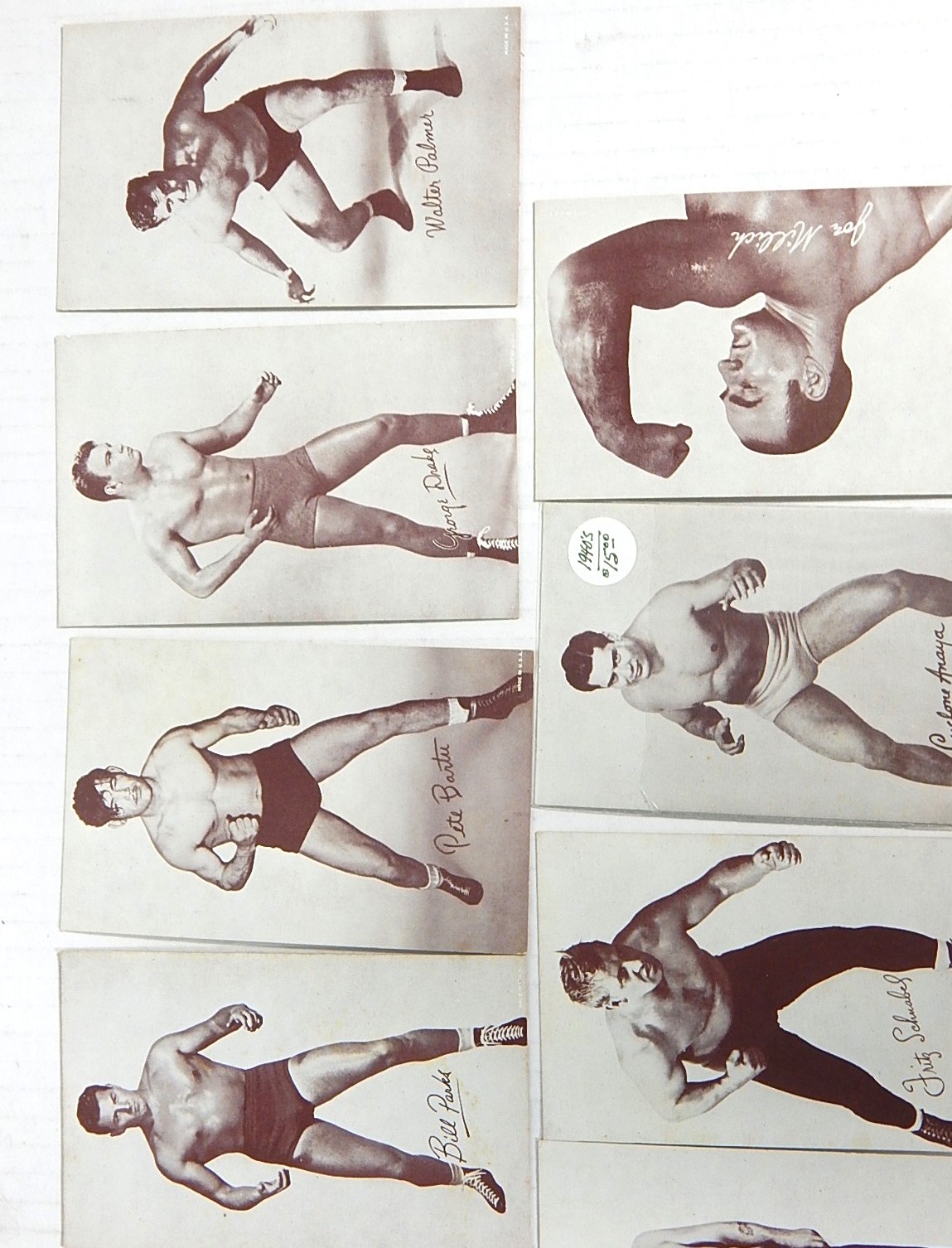 1940s/1950s Pro Wrestler Exhibit Cards