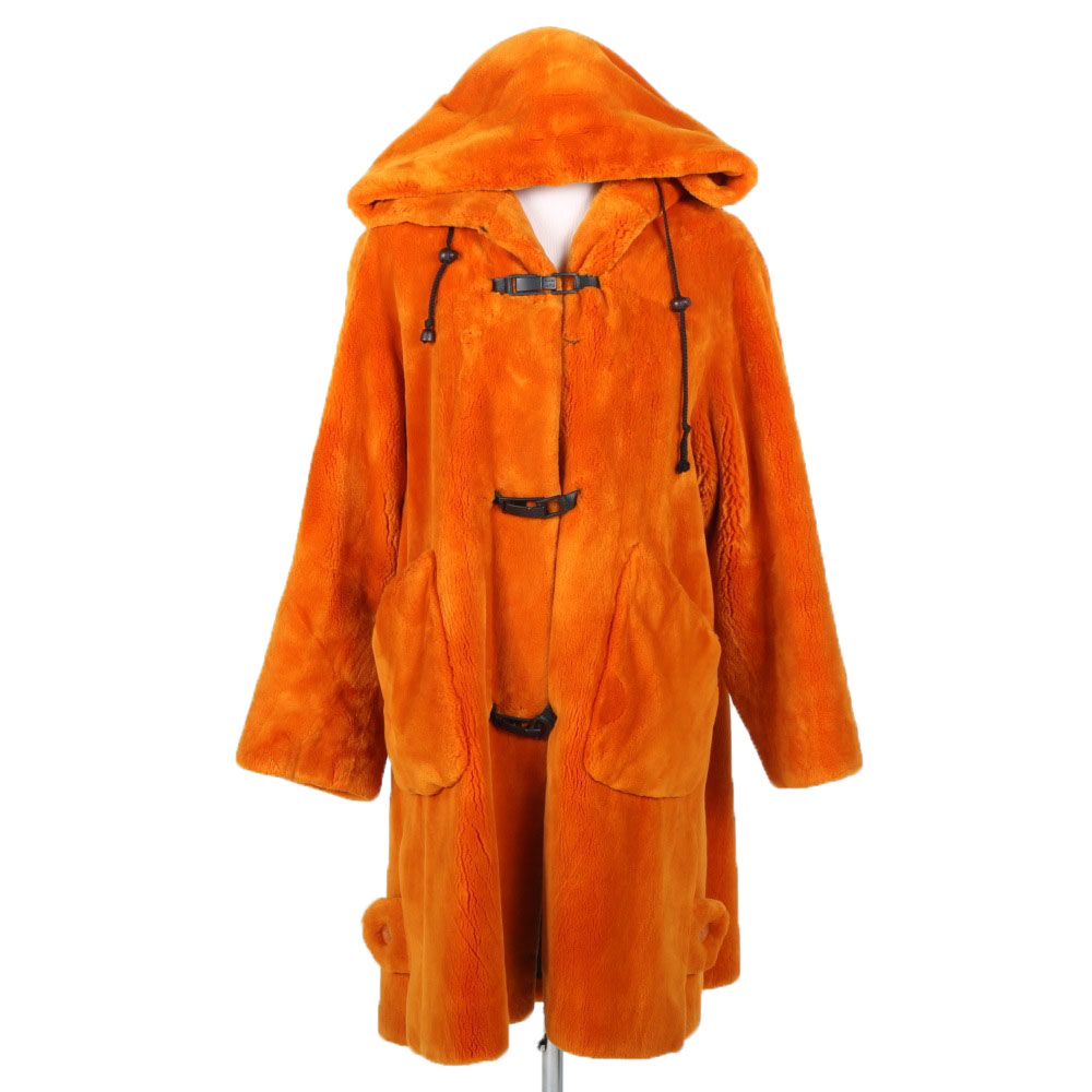 Zuki Orange Mouton Fur Coat