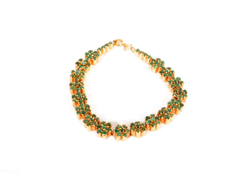 Emerald Cluster Bracelet