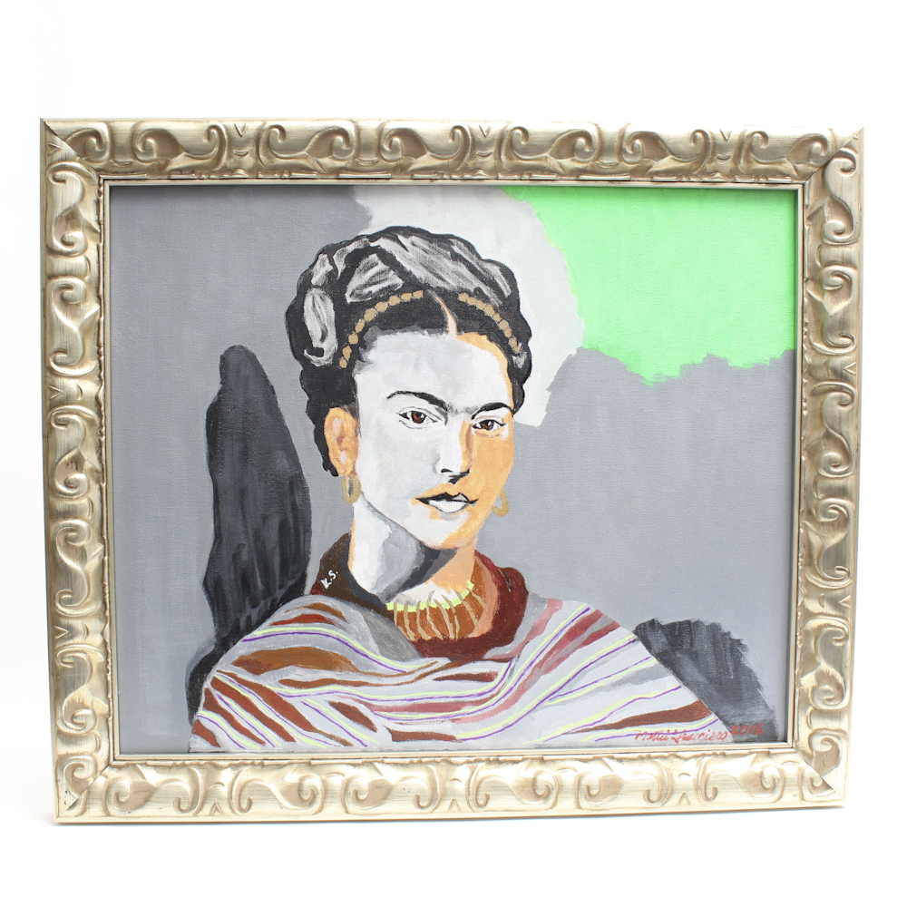 Martin Francisco Original Acrylic Painting Of Frida Kahlo