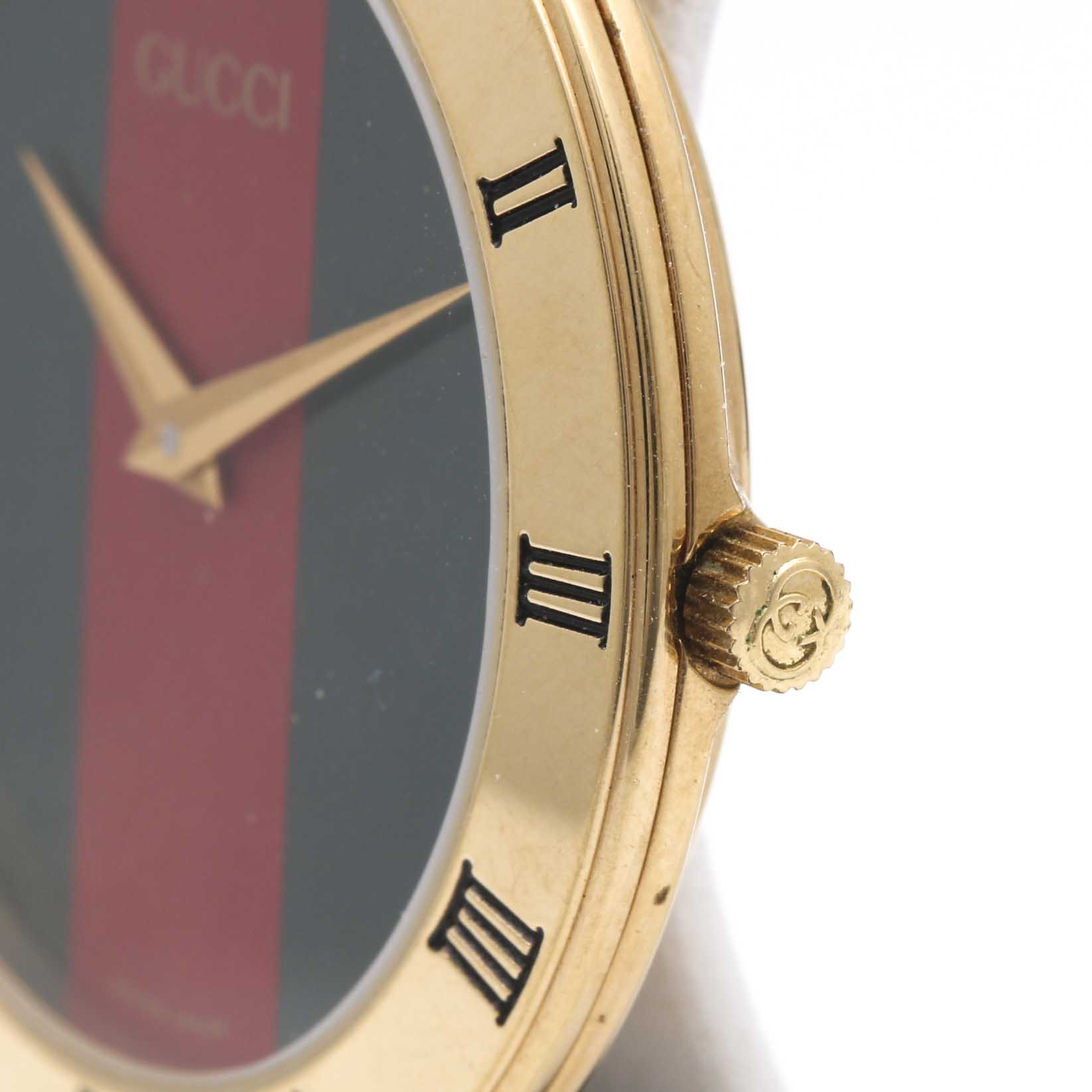 Gold Plated Gucci Snakeskin Pattern Leather Watch