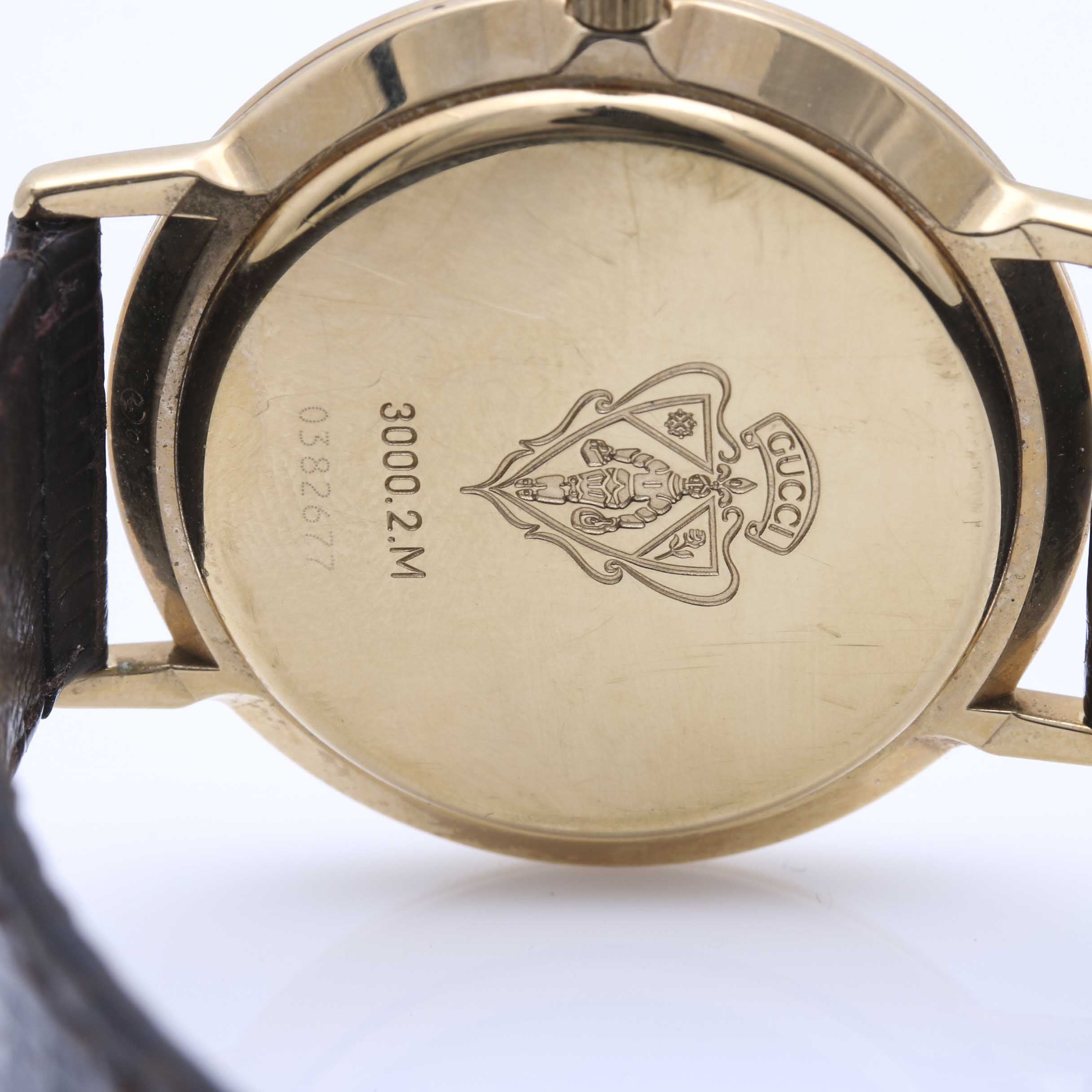 Gold Plated Gucci Snakeskin Pattern Leather Watch
