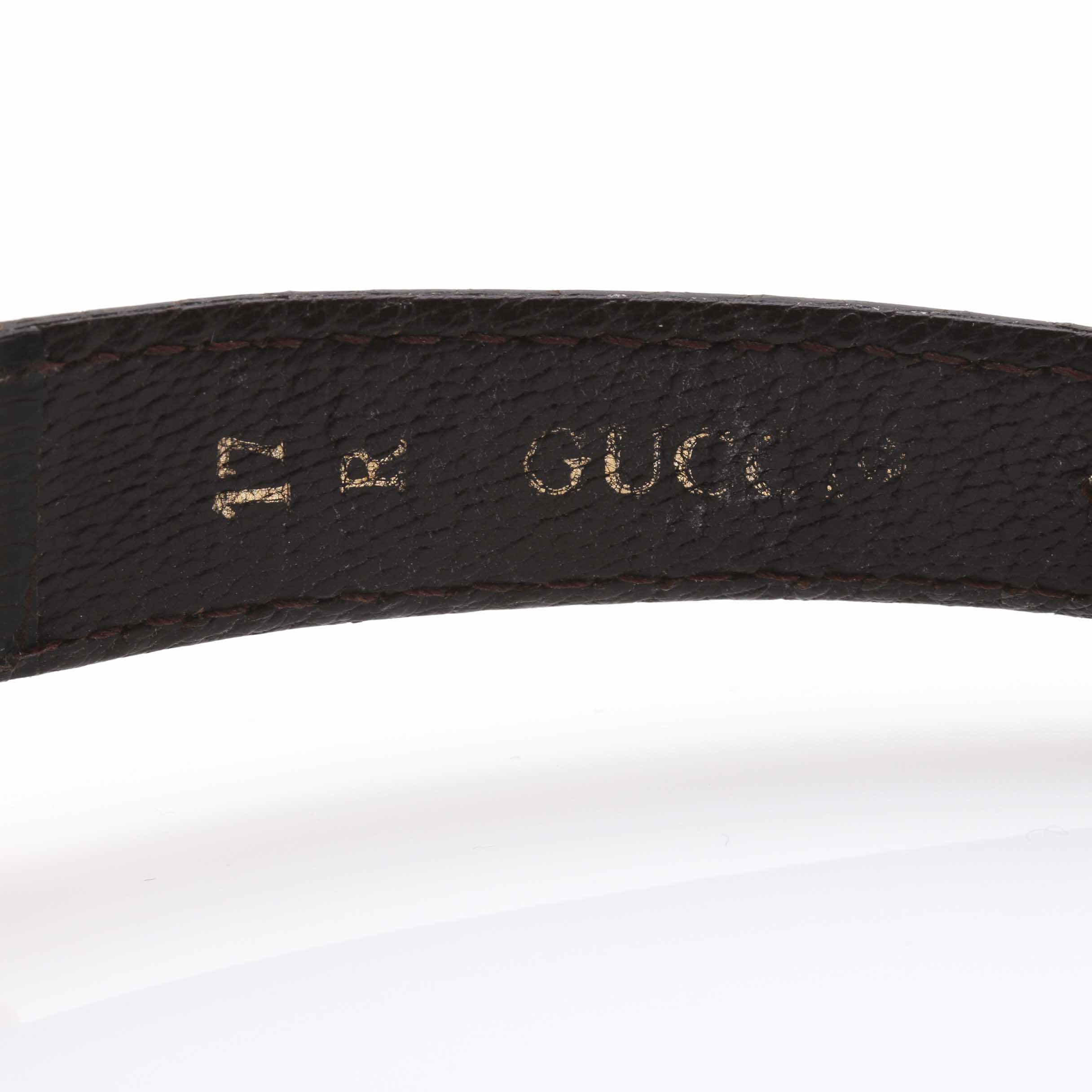 Gold Plated Gucci Snakeskin Pattern Leather Watch