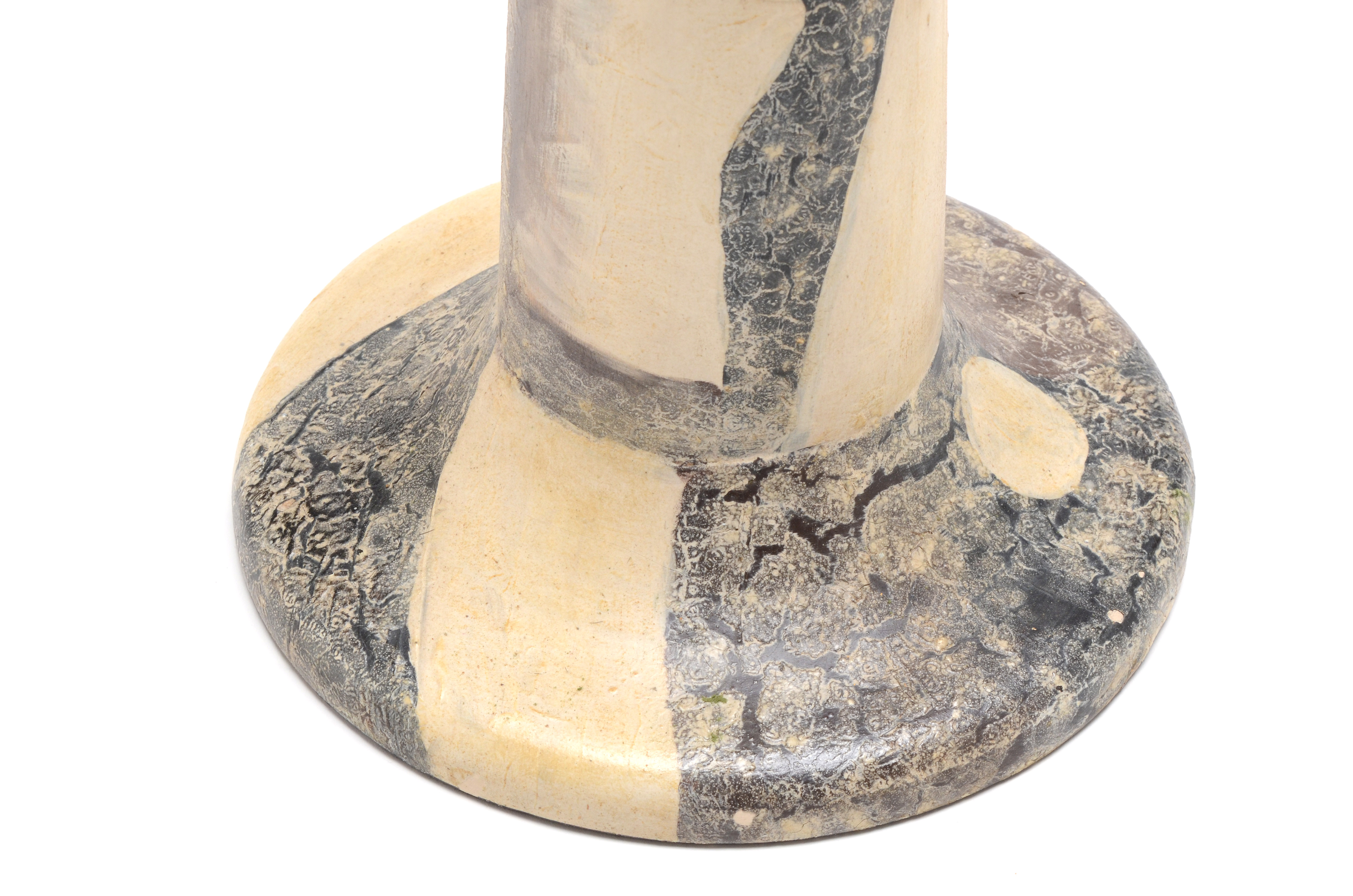 Ceramic Ram Horn and Face Accent Vase