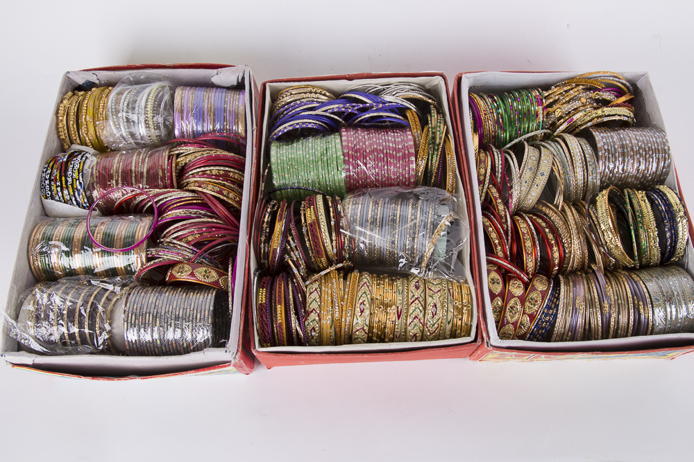 Multitude of Indian Style Bangle Bracelets