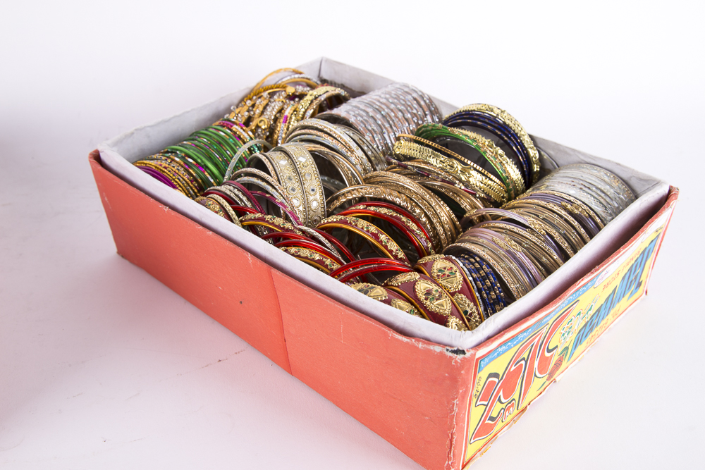Multitude of Indian Style Bangle Bracelets