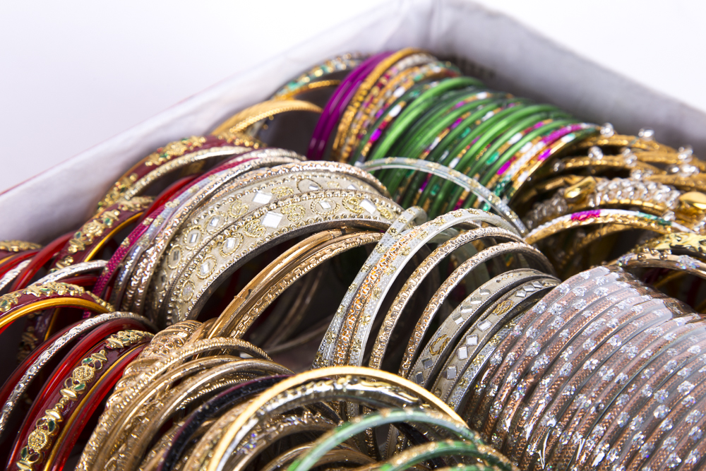Multitude of Indian Style Bangle Bracelets