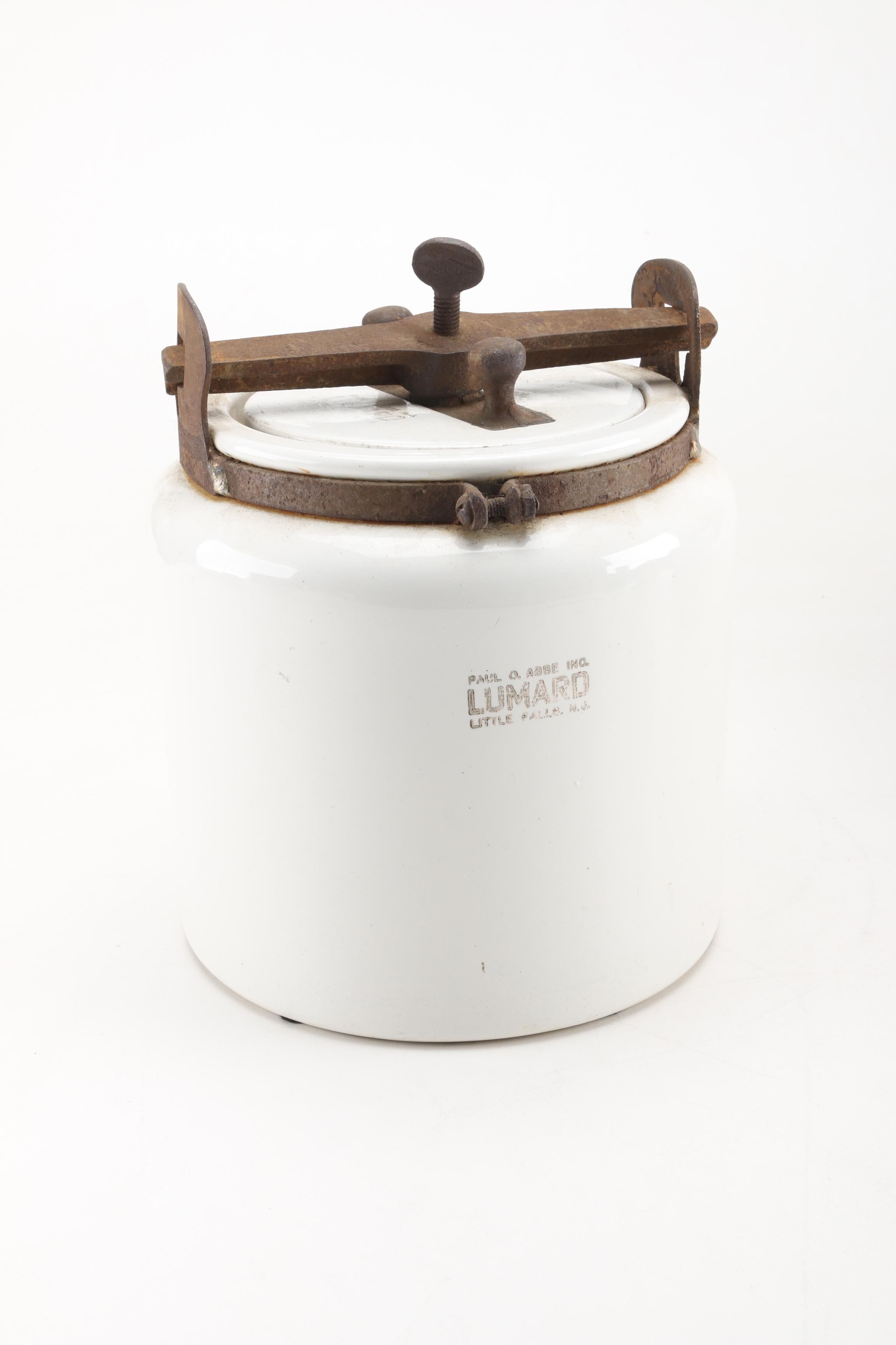 Vintage Paul O. Abbé Milling Jar and Other Stoneware