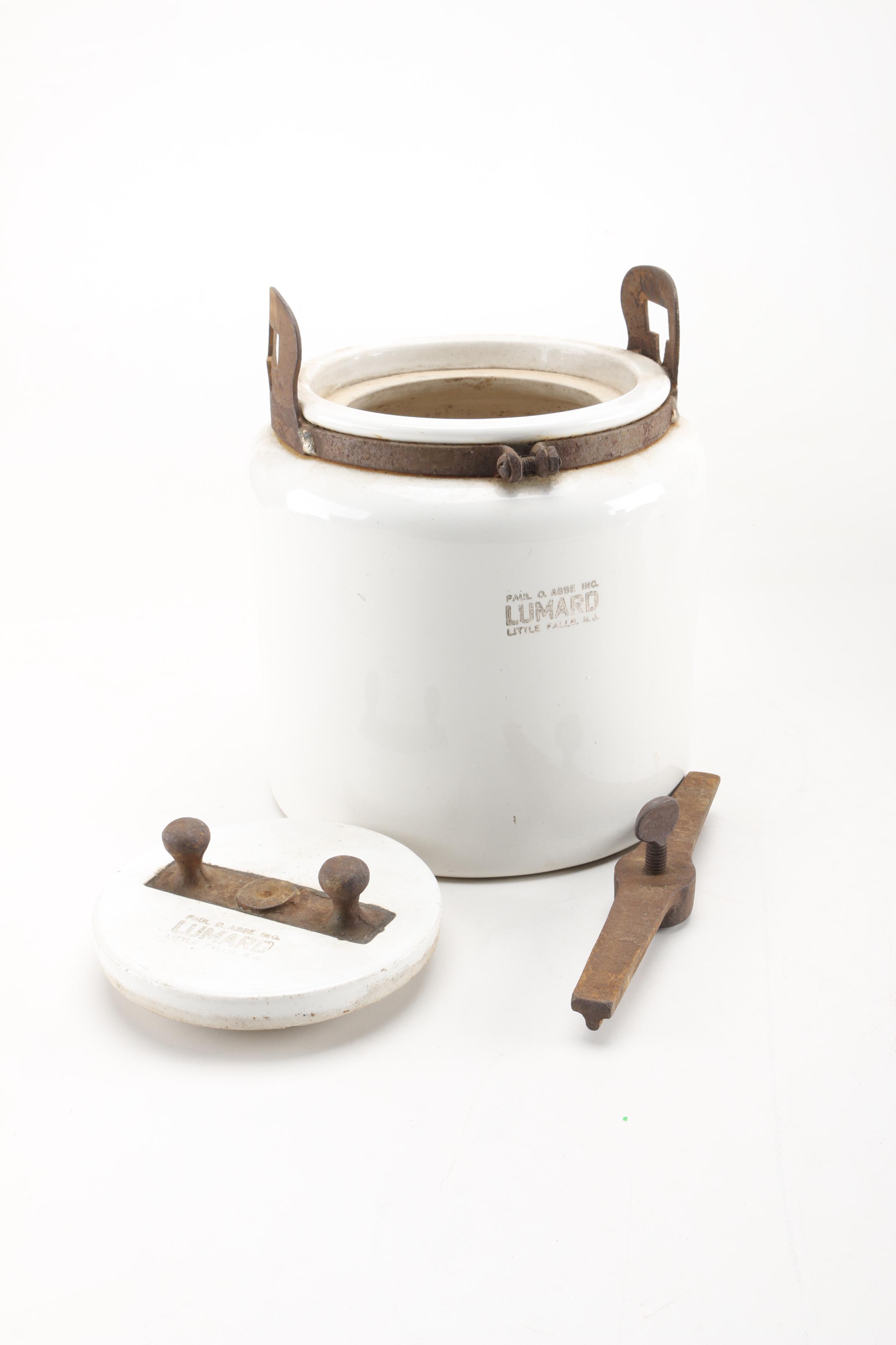 Vintage Paul O. Abbé Milling Jar and Other Stoneware